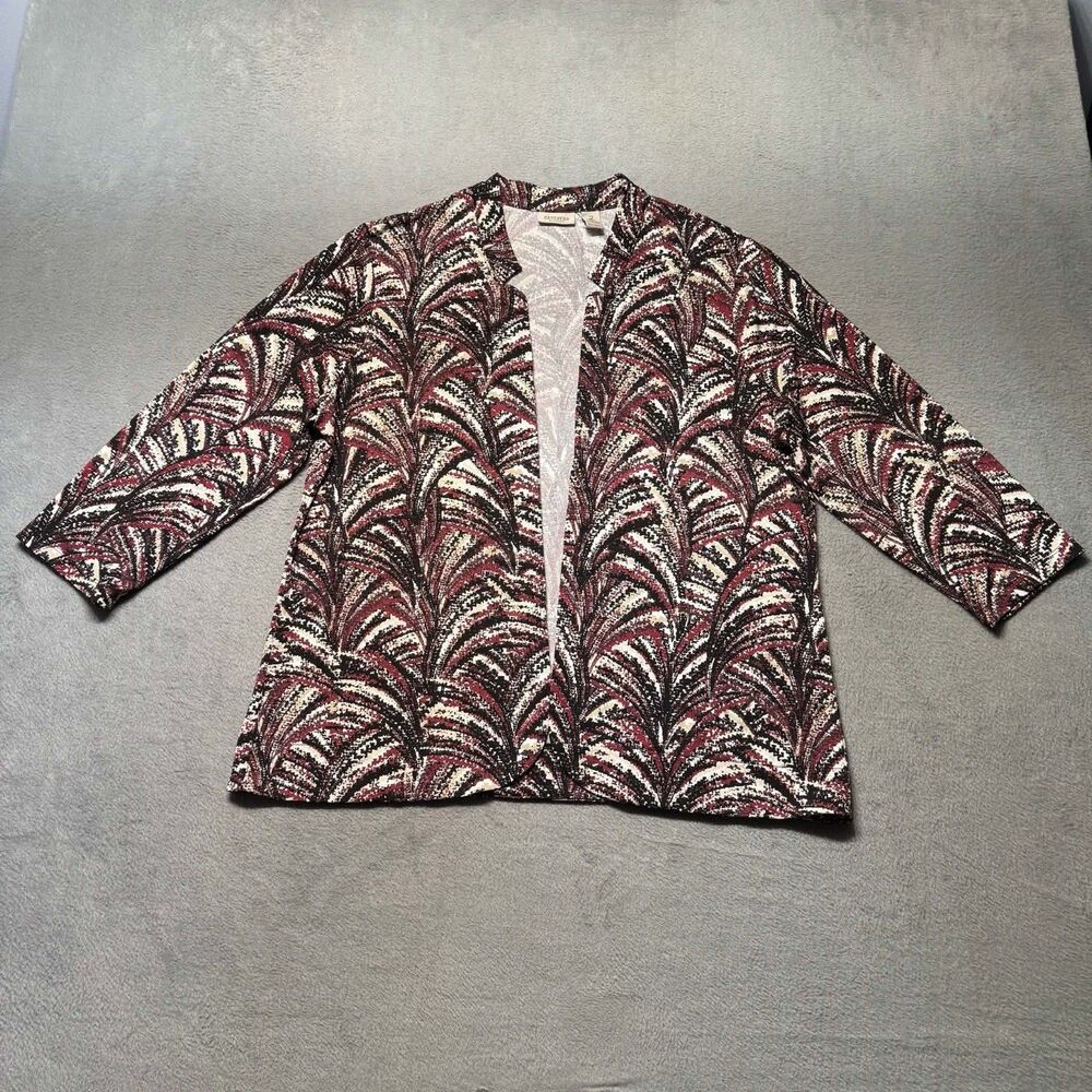 Easywear By Chicos Womens 2 US L Multicolor Open Front Stretch Cardigan EUC